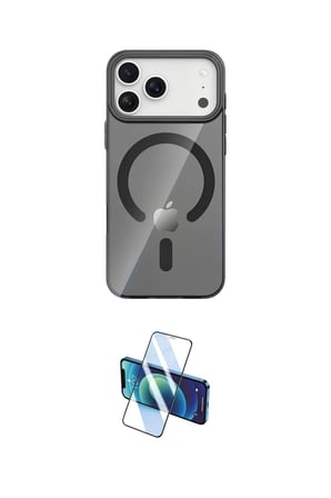 Apple Uyumlu iPhone  Pro Max Kılıf Pusula Form Özel Seri İkili Koruma Seti