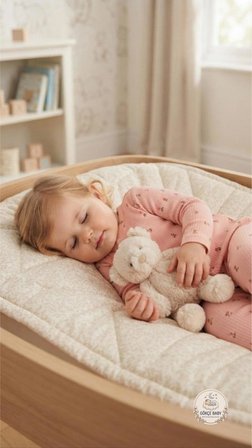 Gökçe Baby Çiçek Desenli Organik Pamuklu Bebek Tulumu – Uzun Kollu Pudra Pembe