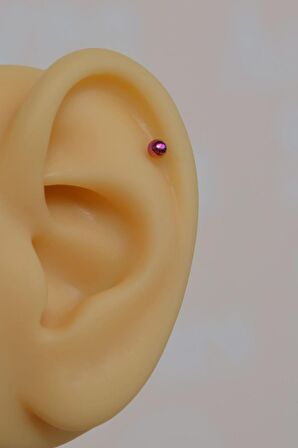 8 mm Hologram Renkli Çelik Toplu Piercing Tragus Helix Kıkırdak Lob Kaş