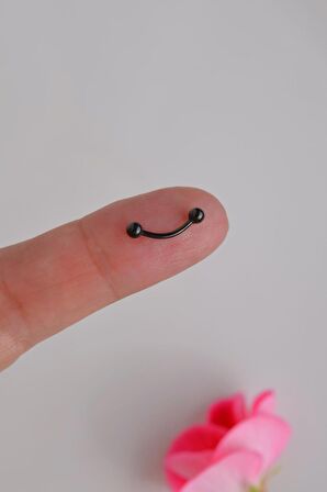 8 mm Siyah Renkli Çelik Toplu Piercing Tragus Helix Kıkırdak Lob Kaş