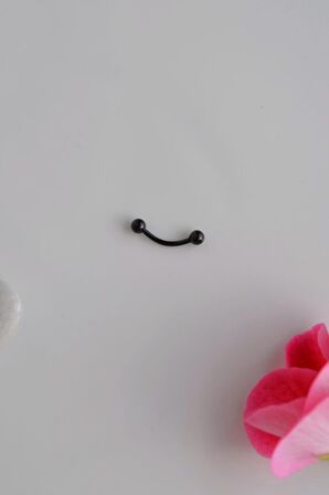 8 mm Siyah Renkli Çelik Toplu Piercing Tragus Helix Kıkırdak Lob Kaş