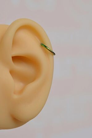 8 mm Düz Çelik Halka Piercing Tragus Helix Kıkırdak Lob Hologram Renk
