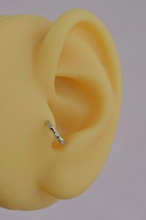 Gümüş Renk İnce Mini Halka Tragus Piercing Helix Kıkırdak Lob Daith Forward Helix