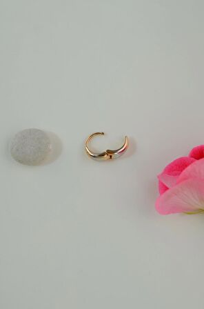İki Renkli Bombeli Çelik Halka Piercing Helix Kıkırdak Lob