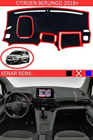 Citroen Berlingo 1996-2002 Modelleri İçin Uygun Torpido Koruma Halısı Siyah Kenar Renk Siyah