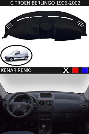 Citroen Berlingo İçin Uygun Torpido Koruma Halısı Siyah Kenar Renk Siyah