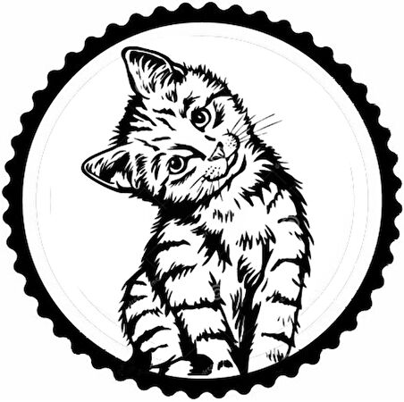 Yavru Kedi Tasarım Sticker 20 x 20 cm