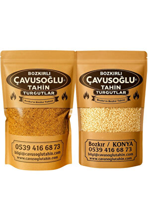 Odun Ateşinde Kavrulmuş Susam 500g + Kavrulmamış Beyaz Çiğ Susam 500g
