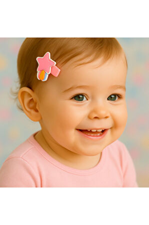 Karışık Figürlü 6 adet Bebek ve Çocuk Klipsli Toka 3 cm