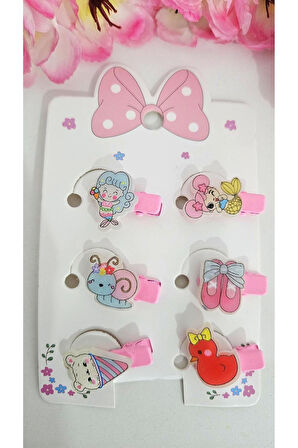 Karışık Figürlü 6 adet Bebek ve Çocuk Klipsli Toka 3 cm
