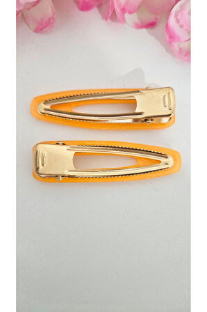 Hologramlı Turuncu Yan Toka 2 adet 7 cm