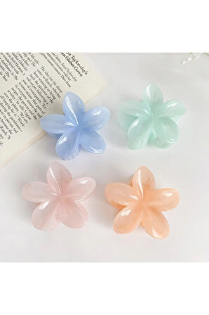 6 adet Lotus Saç Tokası Buzlu Renk -  6 cm Orta Boy - Hafif ve Dayanıklı