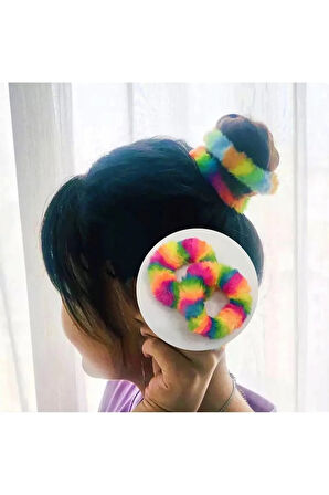 4 adet Kadın Renkli Peluş Toka