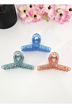 6 adet Kadın Şeffaf Kurdele Mandal Toka Orta Boy 8 cm