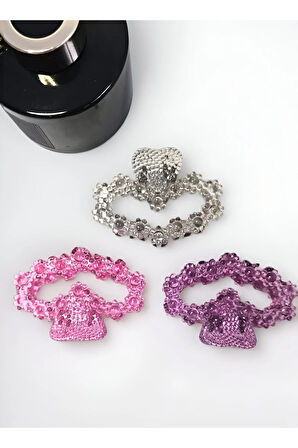 6 adet Kadın Kalp Model Mandal Toka Orta Boy 8 cm