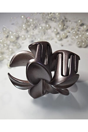 3 Adet Kadın Lüks Lotus Sedef Renk Mandal Toka Büyük Boy 8 Cm
