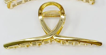 Altın Renk 11 cm Büyük Boy Metal Mandal Saç Tokası – Güçlü ve Şık