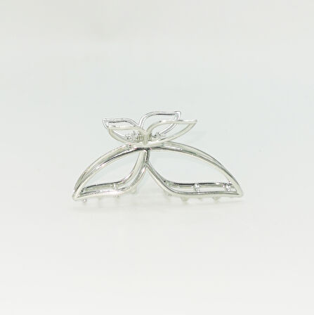 Gümüş Renk Kelebek Model Metal Saç Tokası 4 cm Küçük Boy – Şık ve Dayanıklı Kadın Saç Aksesuarı