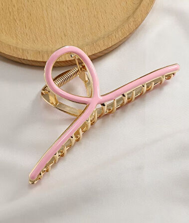 Pembe Renk Altın Metal Mandal Toka 11 cm Büyük Boy – Güçlü ve Şık