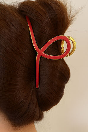 Fuşya Renk Altın Metal Mandal Toka 11 cm Büyük Boy – Güçlü ve Şık