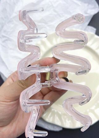 Dalga Model Mor Renk Asetat 10,5 cm Lüks Mandal Toka