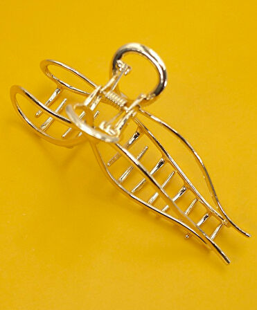 Altın Renk Metal Fiyonk Model Saç Tokası 11 cm