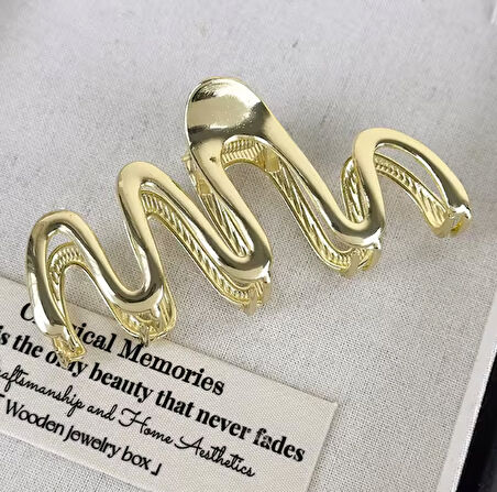 Altın Renk Metal Dalga Model 10 cm Lüks Mandal Tokası
