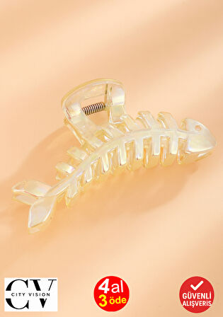 Parlak Sarı Renk Balık Model Mandal Saç Tokası 10 cm