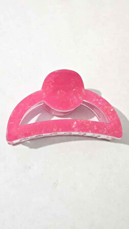 Pembe Parıltılı Oval Model Asetat Mandal Saç Tokası 9 cm – Şık ve Dayanıklı 