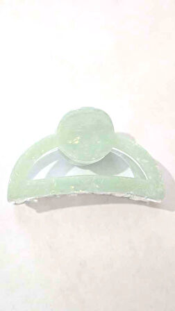 Yeşil Parıltılı Oval Model Asetat Mandal Saç Tokası 9 cm – Şık ve Dayanıklı 