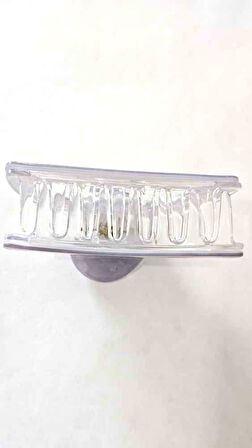 Gri Parıltılı Oval Model Asetat Mandal Saç Tokası 9 cm – Şık ve Dayanıklı 