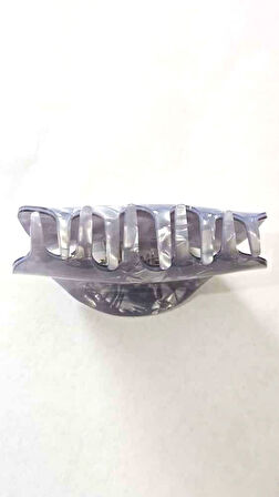 Gri Parıltılı Denizkabuğu Model Asetat Mandal Saç Tokası 7 cm – Şık ve Dayanıklı 