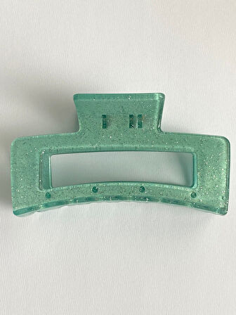 Simli Su Yeşili Mandal Toka 11 cm - Şık ve Dayanıklı
