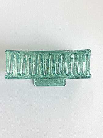 Simli Su Yeşili Mandal Toka 11 cm - Şık ve Dayanıklı
