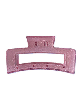 Simli Pudra Pembe Renk Mandal Toka 11 cm - Şık ve Dayanıklı