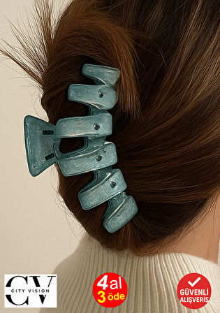 Simli Haki Renk Zigzag Model Mandal Toka 11 cm - Şık ve Dayanıklı