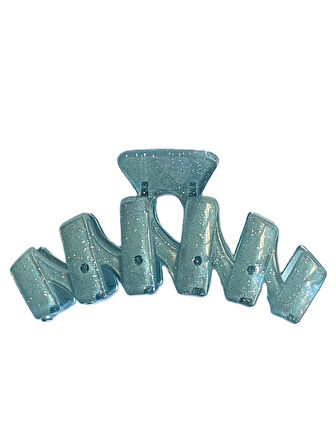 Simli Haki Renk Zigzag Model Mandal Toka 11 cm - Şık ve Dayanıklı