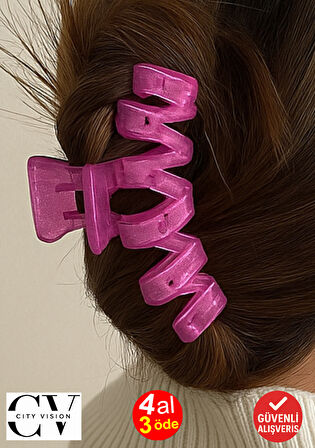 Simli Lavanta Renk Zikzak Model Mandal Toka 11 cm - Şık ve Dayanıklı