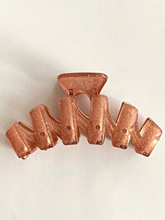 Simli Pudra Pembe Renk Zikzak Model Mandal Toka 11 cm - Şık ve Dayanıklı