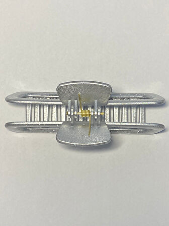 Simli Gri Renk Oval Model Mandal Toka 11 cm - Şık ve Dayanıklı