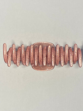 Simli Gül Kurusu Renk Tırmık Model Mandal Toka 11 cm - Şık ve Dayanıklı