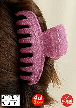 Simli Lavanta Renk Tırmık Model Mandal Toka 11 cm - Şık ve Dayanıklı