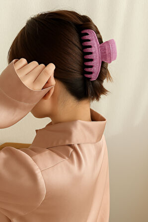 Simli Lavanta Renk Tırmık Model Mandal Toka 11 cm - Şık ve Dayanıklı