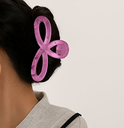 Simli Lavanta Renk Kurdele Model Mandal Toka 11 cm - Şık ve Dayanıklı