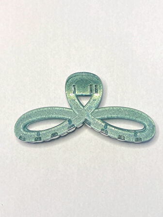 Simli Su Yeşili Renk Kurdele Model Mandal Toka 11 cm - Şık ve Dayanıklı