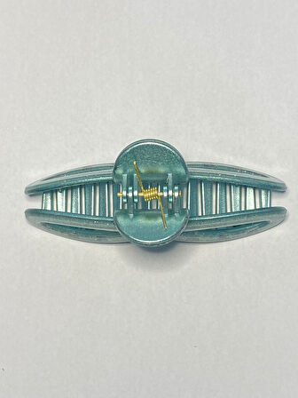 Simli Su Yeşili Renk Kurdele Model Mandal Toka 11 cm - Şık ve Dayanıklı