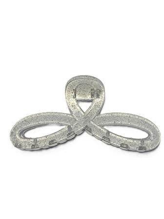 Simli Gri Renk Kurdele Model Mandal Toka 11 cm - Şık ve Dayanıklı