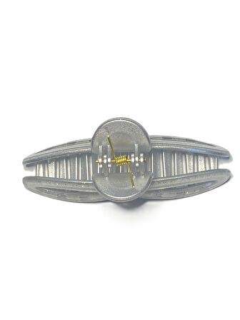 Simli Gri Renk Kurdele Model Mandal Toka 11 cm - Şık ve Dayanıklı