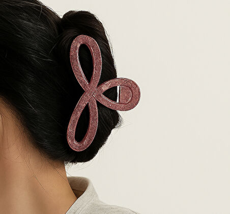 Simli Gül Kurusu Renk Kurdele Model Mandal Toka 11 cm - Şık ve Dayanıklı