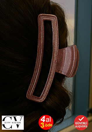 Simli Gül Kurusu Renk Eliptik Model Mandal Toka 11 cm - Şık ve Dayanıklı